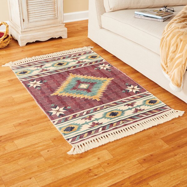 Foundry Select Flatweave Cotton Southwestern Rug | Wayfair